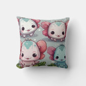 Coussin Impression Axolotale quatre mignons (Recto)