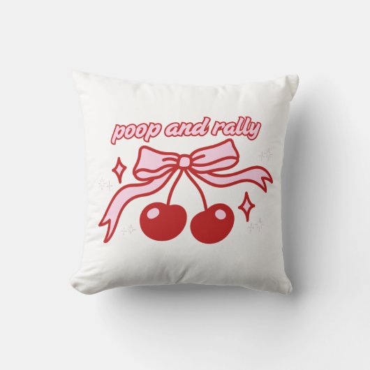 Coussin Impression Bébé Caca et Rallye | Cerise Rose Migno (Recto)