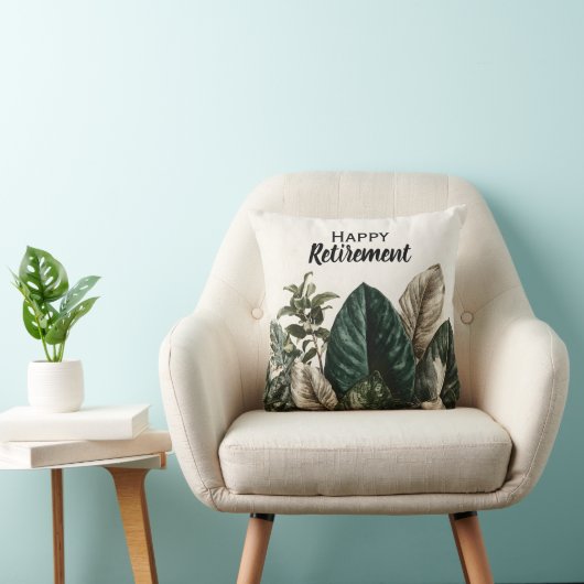 Coussin Impression botanique moderne de Feuilles tropicaux (Chaise)