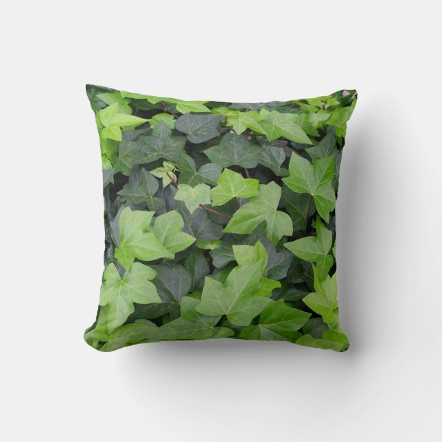 Coussin Impression botanique verte Ivy (Recto)