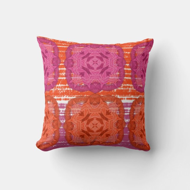 Coussin Impression Carré à mélange orange rose chaud class (Recto)