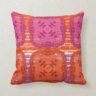 Coussin Impression Carré à mélange orange rose chaud class