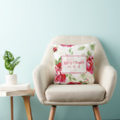 Coussin Impression classique de rose rouge, avec fond blan (Chaise)