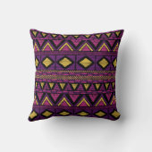 Coussin Impression colorée et texture ethnique (Verso)