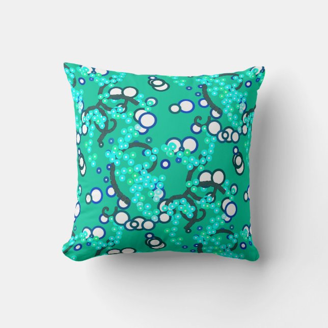 Coussin Impression Confetti Abstrait moderne, Turquoise (Recto)
