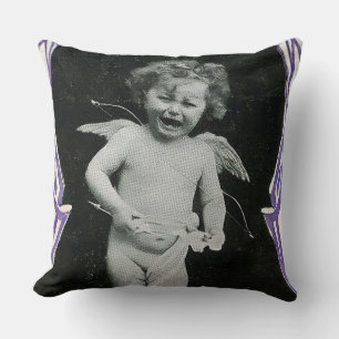 Coussin Impression d'ange chérubin triste
