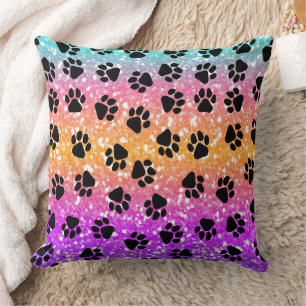 Coussin Impression d'animal colorée et texture de patte