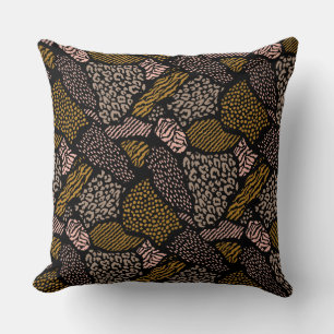 Coussin Impression d'animal de safari marron