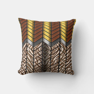 Coussin Impression d'animal de Tigre Blanc à Chevron Zigza