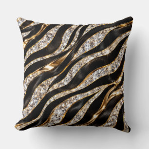 Coussin Impression d'animal en cristal de zèbre de luxe