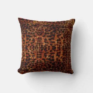 Coussin Impression d'animal jaguar grunge en détresse vint
