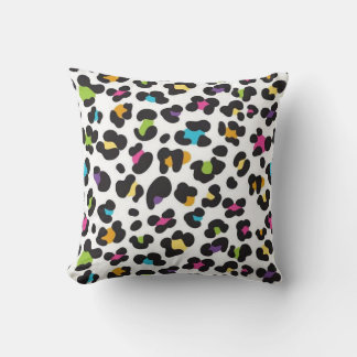 Coussin Impression d'animal léopard guépard arc-en-ciel co