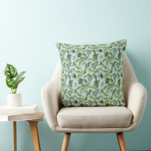 Coussin Impression d'animaux tropicaux et série de verdure