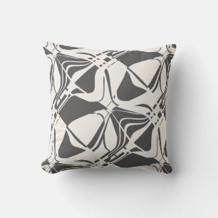 Coussin Impression d'art contemporain gris blanc cassé inc