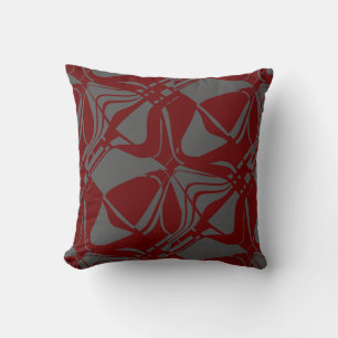 Coussin Impression d'art contemporain inclinée rouge Bourg