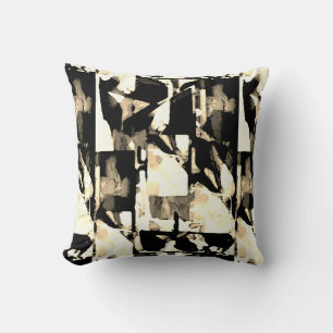 Coussin Impression d'art contemporain noir marron taupe be