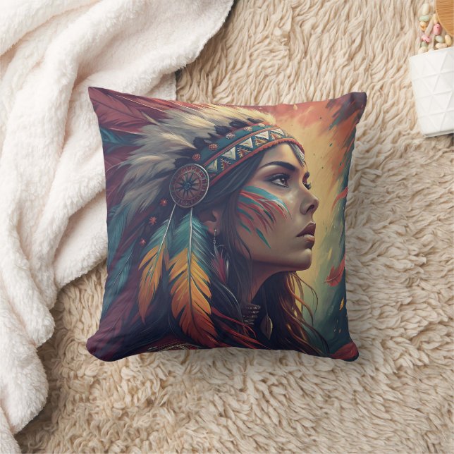 Coussin Impression d'art esprit tribal coloré (Couverture)