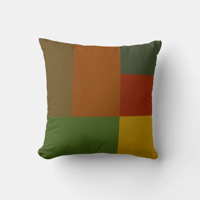 Coussin Impression de bloc de couleur orange vert olive ro (Recto)