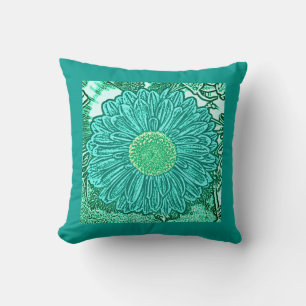 Coussin Impression de bloc de gérbera marguerite - nuances