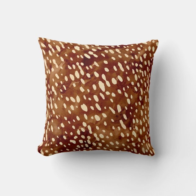 Coussin Impression de cerf à l'aquarelle (Recto)