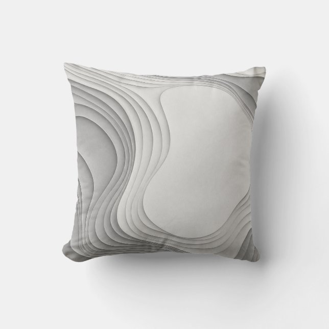Coussin Impression de contour en couches gris blanc (Recto)