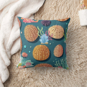 Coussin Impression de corail d'oursin