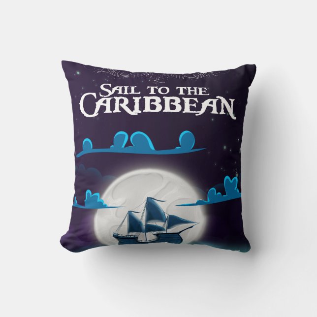 Coussin Impression de dessin animé de pirate des Caraïbes. (Recto)