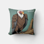 Coussin Impression de dessin réaliste vautour (Recto)