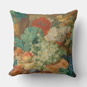 Coussin Impression de fruits et fleurs vintage pour cuisin
