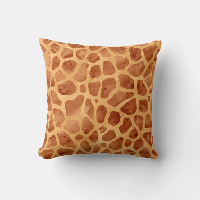 Coussin Impression de girafe aquarelle (Recto)