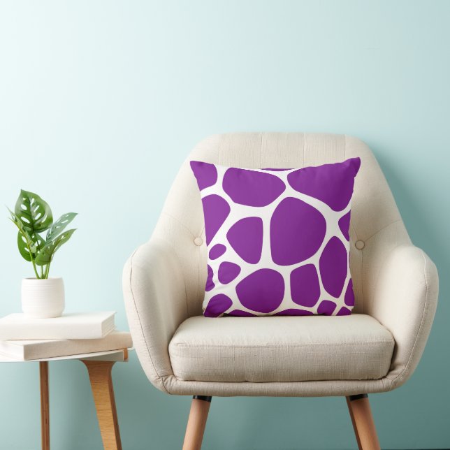 Coussin Impression de girafe, Girafe violet, Poster de ani (Chaise)