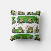 Coussin Impression de grenouilles nombreuses (Recto)