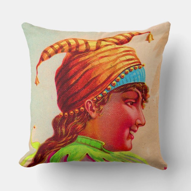 Coussin Impression de jester de femme victorienne (Recto)