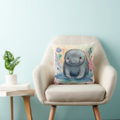 Coussin Impression de l'aquarelle Manatee (Chaise)