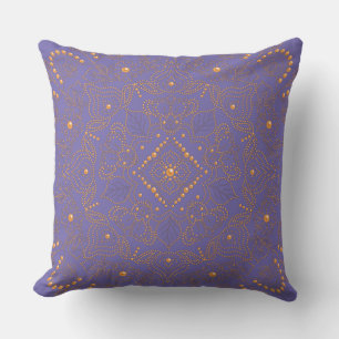 Coussin Impression de mandala de perles dorées fausses