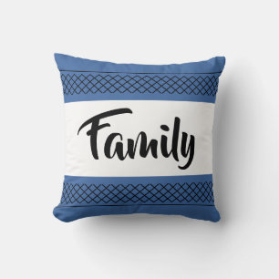 Coussin Impression de motif de famille - Typographie éléga