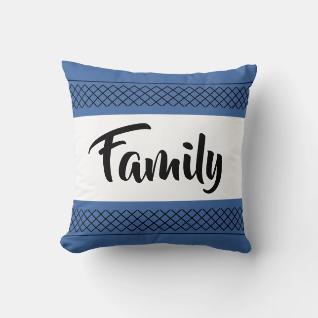 Coussin Impression de motif de famille - Typographie éléga (Recto)