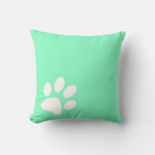 Coussin impression de patte de compagnie néon bleu vert sa