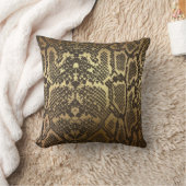 Coussin Impression de peau de serpent Moderne Glam Or (Couverture)