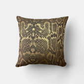 Coussin Impression de peau de serpent Moderne Glam Or (Verso)