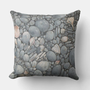 Coussin Impression de peinture de galets et de coquillages