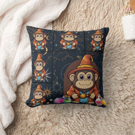Coussin Impression de singe de l'assistant Whimsical Kawai (Couverture)