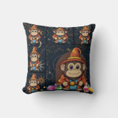 Coussin Impression de singe de l'assistant Whimsical Kawai (Recto)