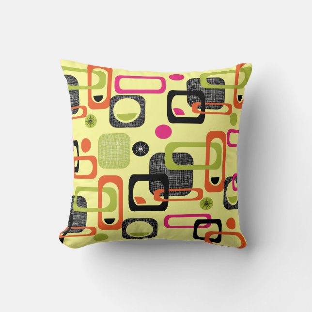 Coussin Impression de structure géométrique de style rétro (Recto)