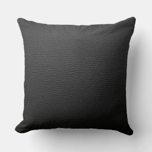 Coussin Impression de texture en cuir noir vintage moderne