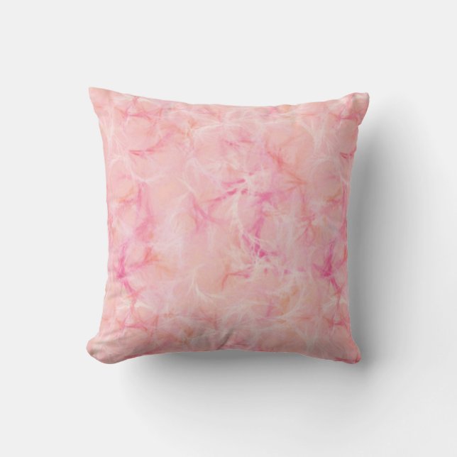 Coussin Impression de tourbillon de marbre - rose corail (Recto)