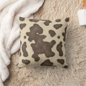 Coussin Impression de vache marron rustique Country Wester (Couverture)