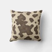 Coussin Impression de vache marron rustique Country Wester (Verso)