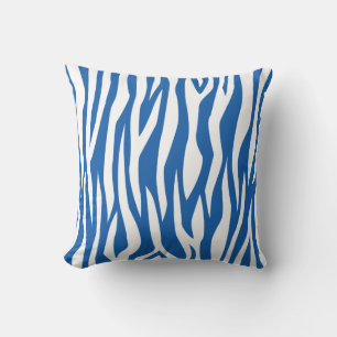Coussin Impression Denim Blue Zebra
