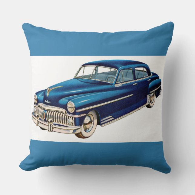 Coussin Impression DeSoto bleue 1950 (Recto)